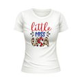 little miss USA patriotic white t-shirt