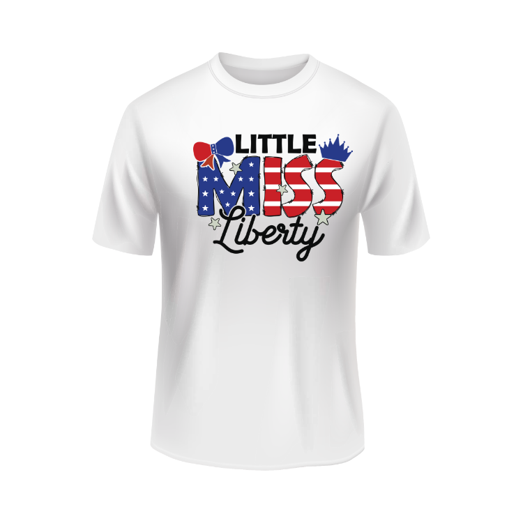 little miss liberty patriotic white t-shirt