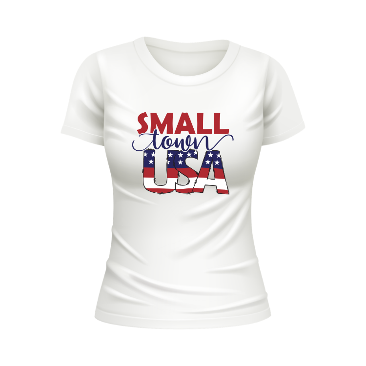 small town USA patriotic white t-shirt