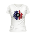 Sunflower US Flag USA patriotic white t-shirt