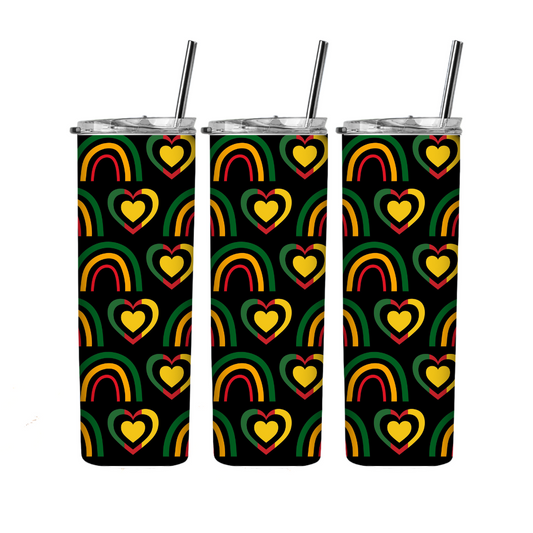 Black history month pre-printed ready to press 20 oz straight tumbler wrap