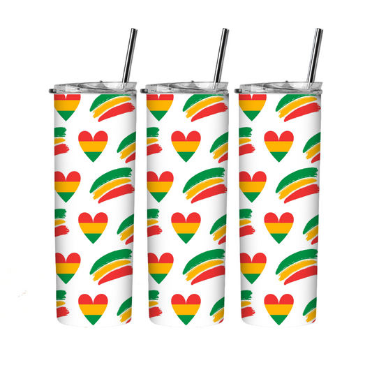 Black history month pre-printed ready to press 20 oz straight tumbler wrap