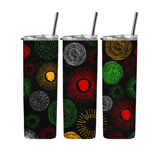 Black history month pre-printed ready to press 20 oz straight tumbler wrap