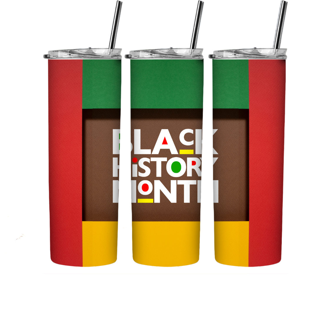 Black history month pre-printed ready to press 20 oz straight tumbler wrap