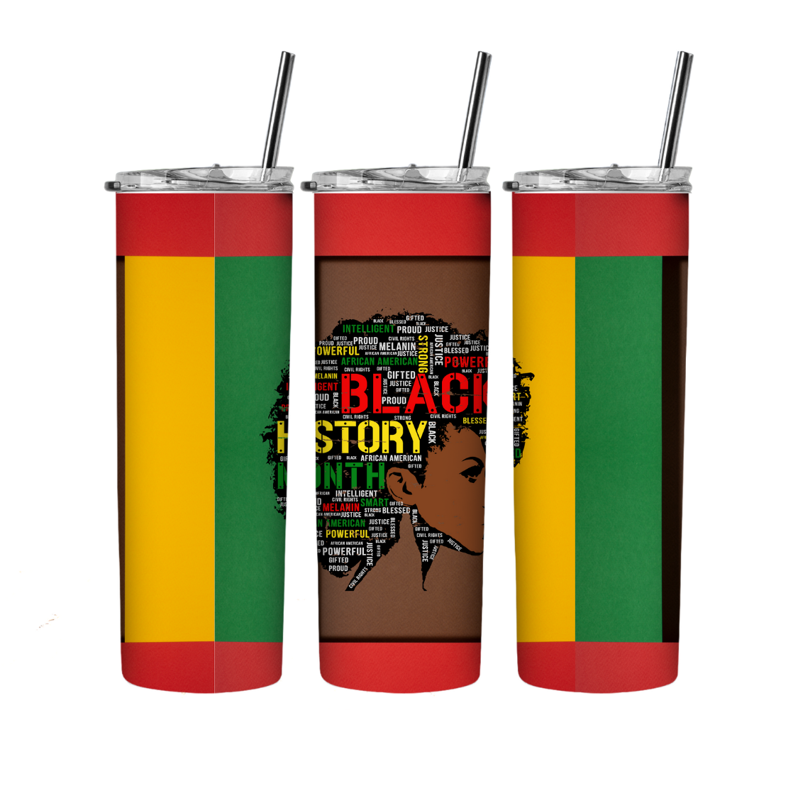 Black history month pre-printed ready to press 20 oz straight tumbler wrap