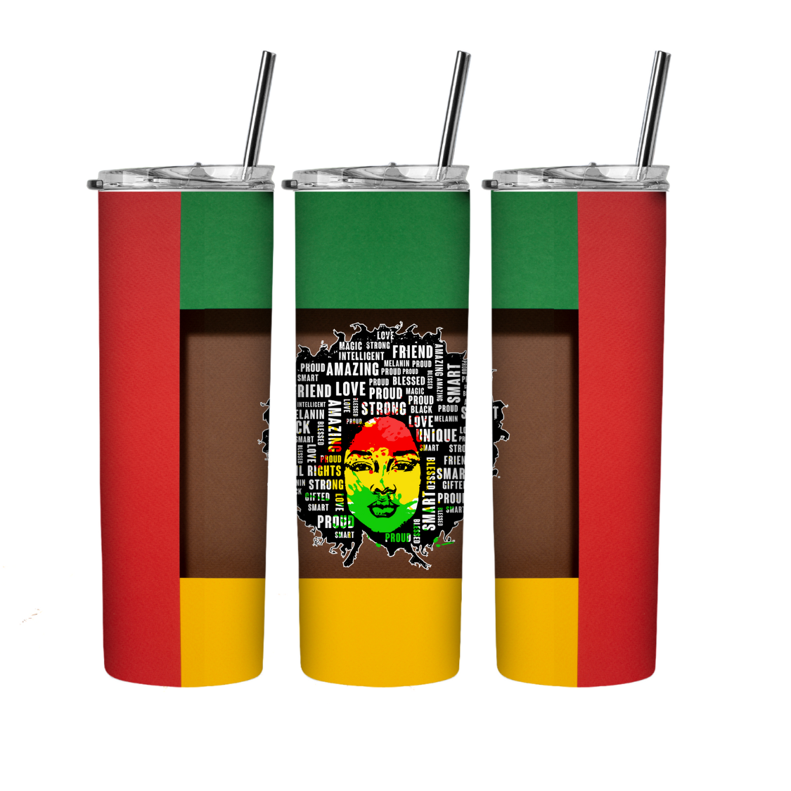 Black history month pre-printed ready to press 20 oz straight tumbler wrap