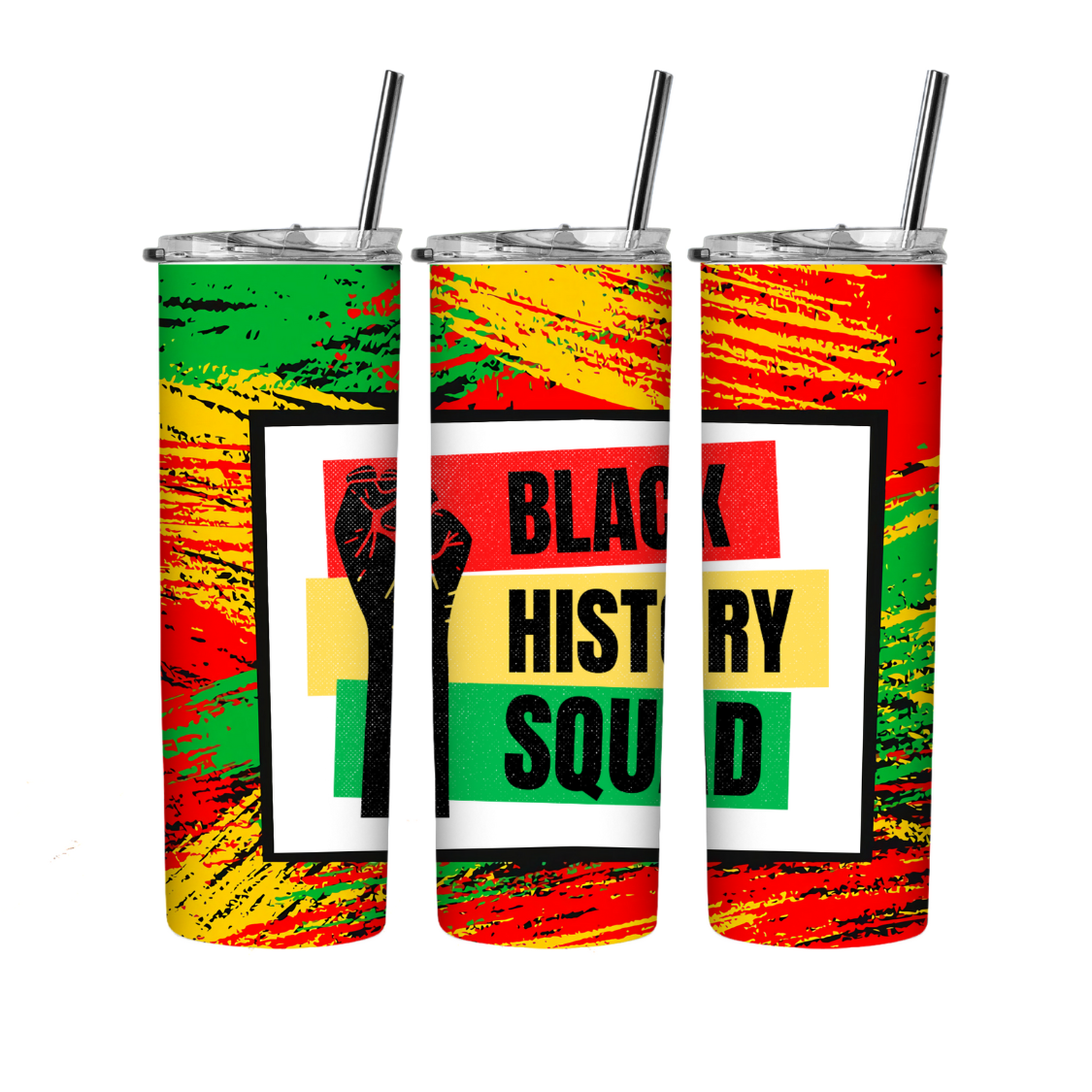 Black history month pre-printed ready to press 20 oz straight tumbler wrap