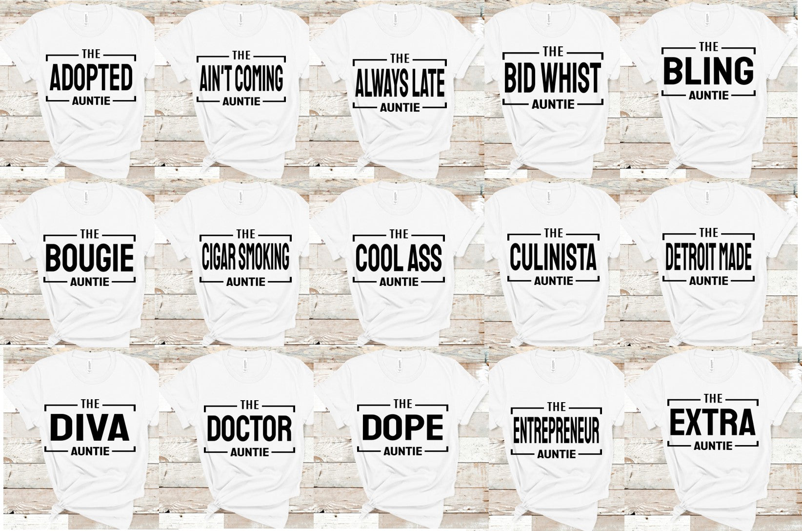 The Auntie Tee for aunties that love being aunts funny aunt  t-shirt.