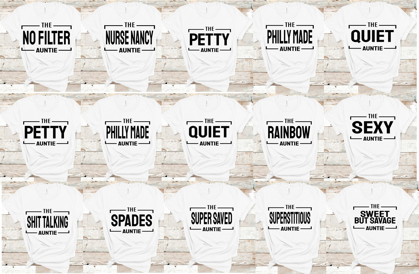 The Auntie Tee for aunties that love being aunts funny aunt  t-shirt.