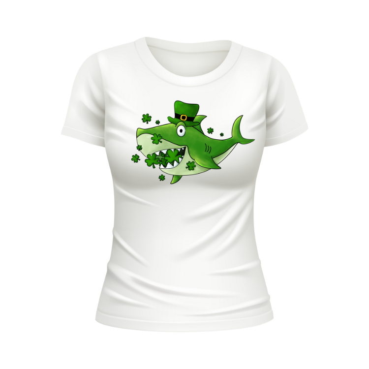 Irish Shark St. Patrick's Day Sublimation T-shirt Transfer Sheet For Irish Ireland DIY Shirt