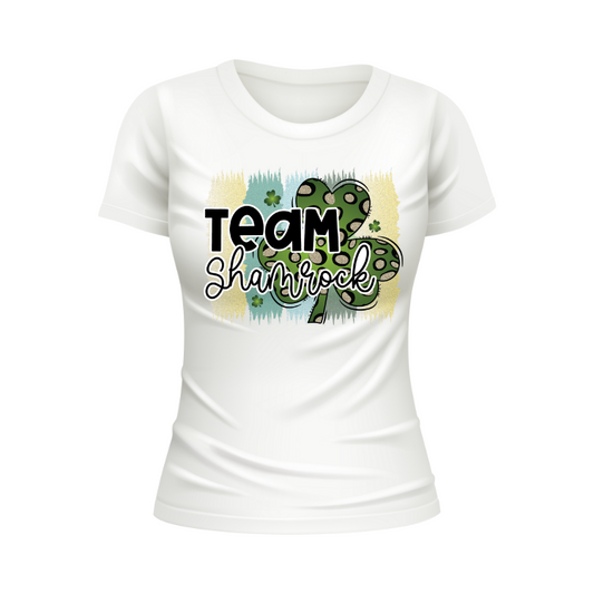 Team Shamrock St. Patrick's Day Sublimation T-shirt Transfer Sheet For Irish Ireland DIY Shirt