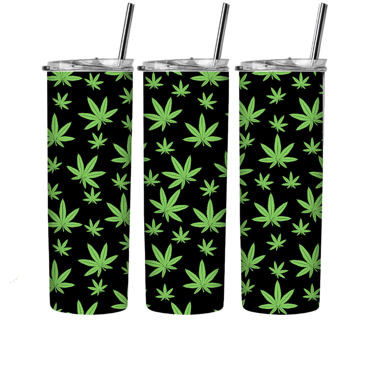 Cannabis sublimation tumbler wrap for weed smokers to make D.I.Y. do it yourself sublimation wraps for 20 oz. tumblers