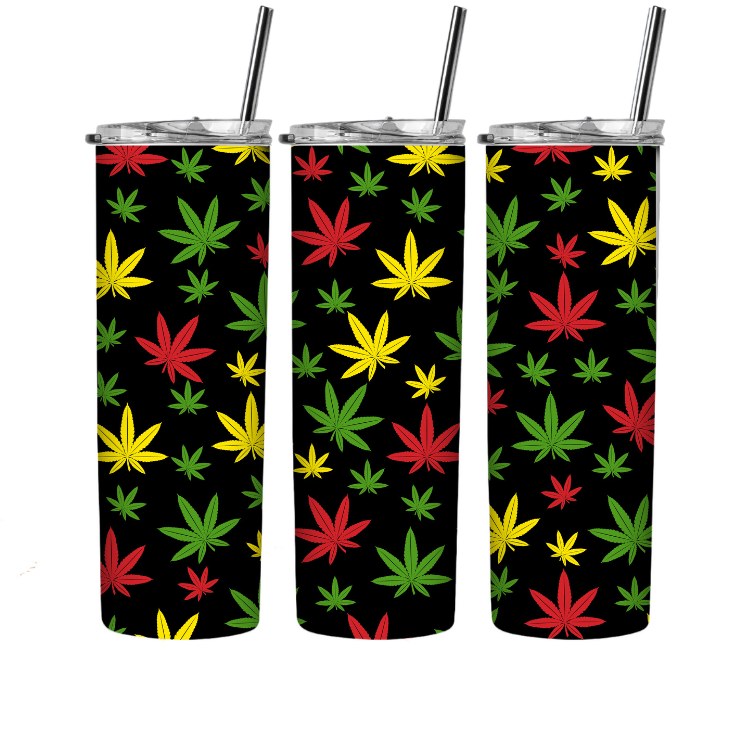 Cannabis sublimation tumbler wrap for weed smokers to make D.I.Y. do it yourself sublimation wraps for 20 oz. tumblers