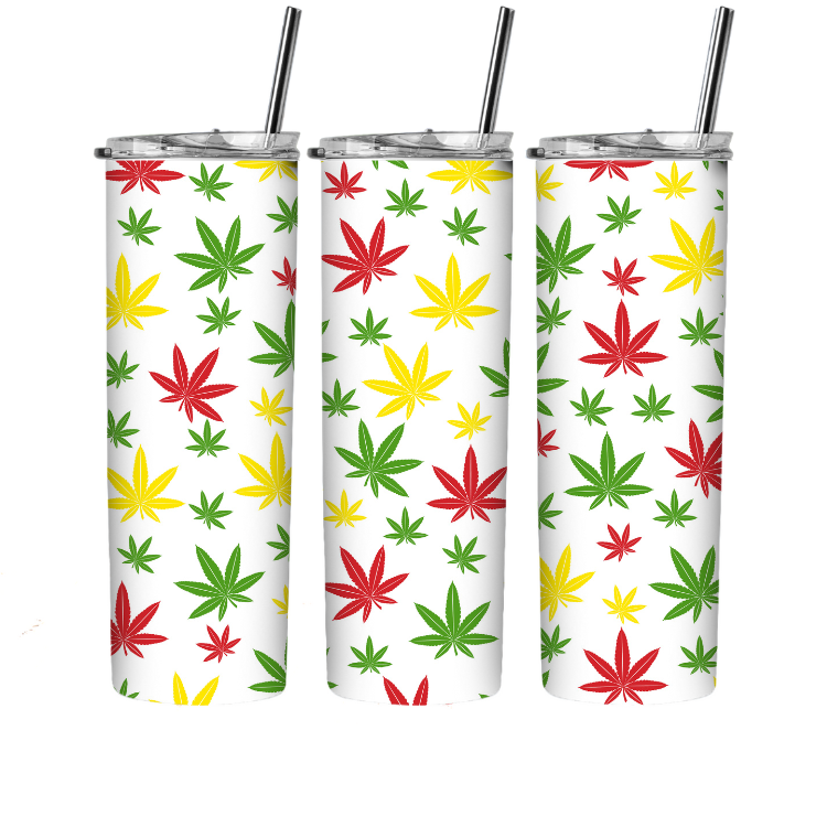 Cannabis sublimation tumbler wrap for weed smokers to make D.I.Y. do it yourself sublimation wraps for 20 oz. tumblers