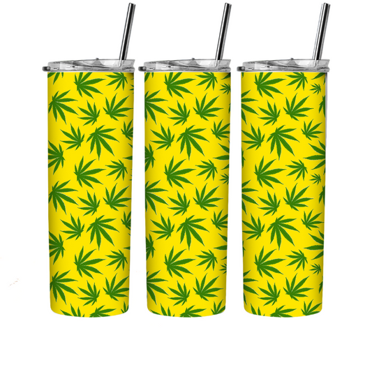 Cannabis sublimation tumbler wrap for weed smokers to make D.I.Y. do it yourself sublimation wraps for 20 oz. tumblers