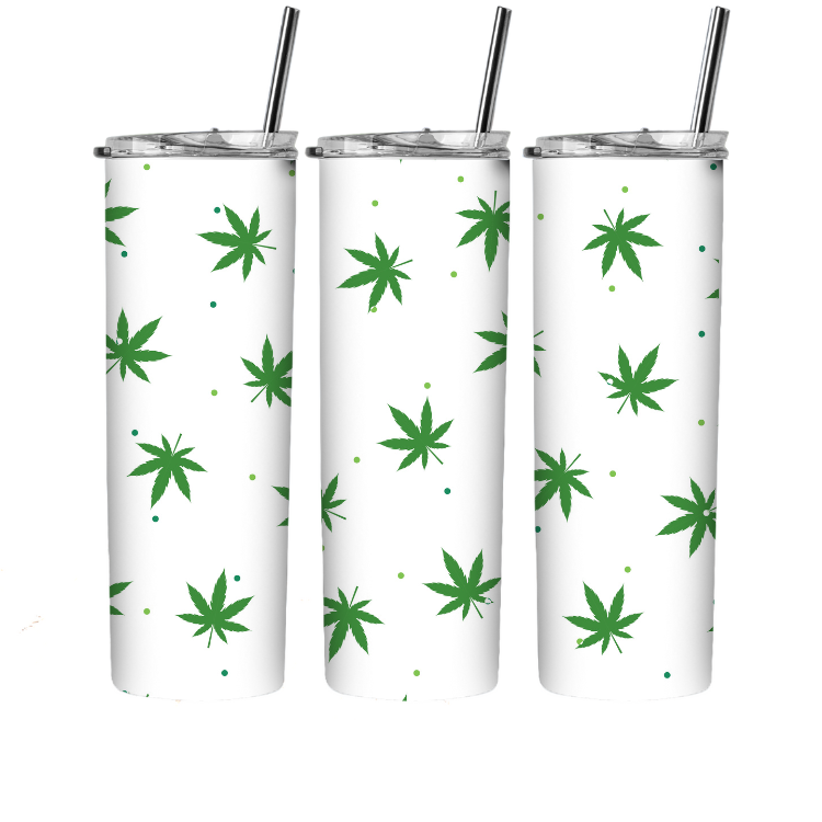 Cannabis sublimation tumbler wrap for weed smokers to make D.I.Y. do it yourself sublimation wraps for 20 oz. tumblers