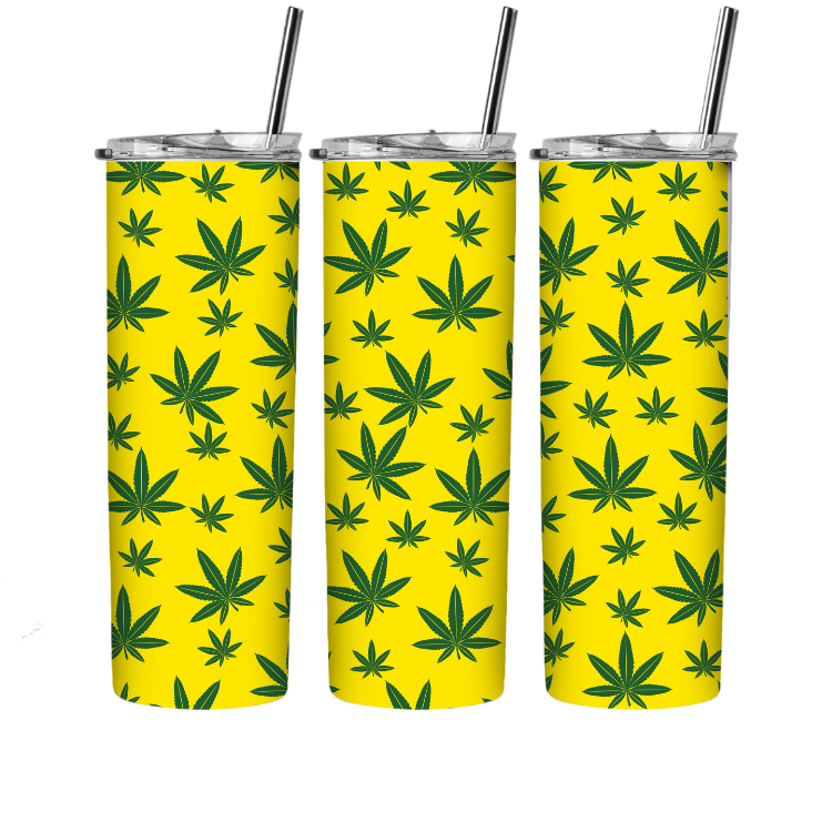 Cannabis sublimation tumbler wrap for weed smokers to make D.I.Y. do it yourself sublimation wraps for 20 oz. tumblers