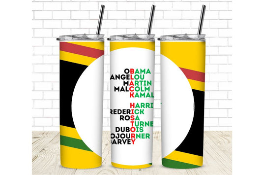 Black History Month 20 oz Straight Sublimation Tumbler Wrap - Black History Month Sublimation Transfer - Black History Ready To Press T-shirt Transfers